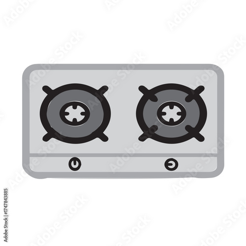 Double burner gas stovetop icon