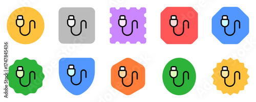 Editable vector usb cable icon. Part of a big icon set family. Perfect for web and app interfaces, presentations, infographics, etc