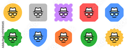 Editable vector incognito hat glasses user icon. Part of a big icon set family. Perfect for web and app interfaces, presentations, infographics, etc