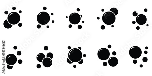 Soap foam icon. bubbles and wind icons .