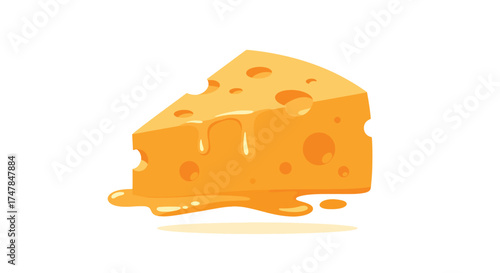 A Delicious Wedge of Melted Swiss Cheese with Holes.