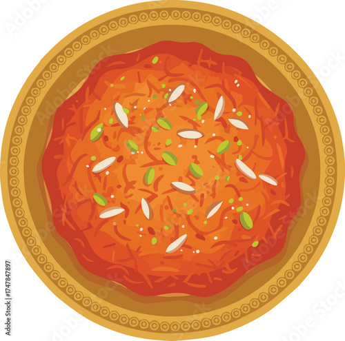 Hand-drawn Illustration of Gajar ka Halwa vector
