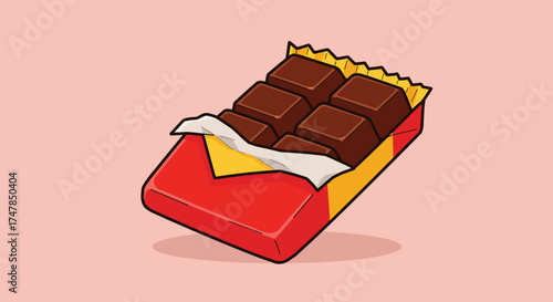 Delicious Dark Chocolate Bar with Wrapper.