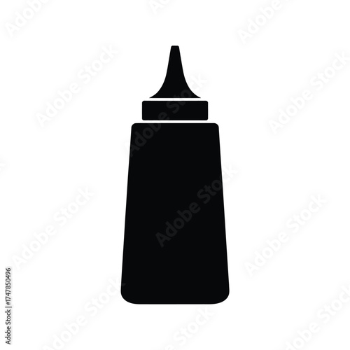 Black silhouette of a squeeze bottle with a pointed cap
