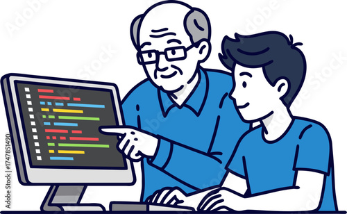 The older and younger generations are learning programming and code together. The concept of retraining and changing careers due to automation.