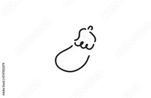 シンプルな茄子のイラスト　手描き風ベクター素材