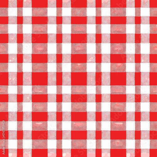 red and white tablecloth