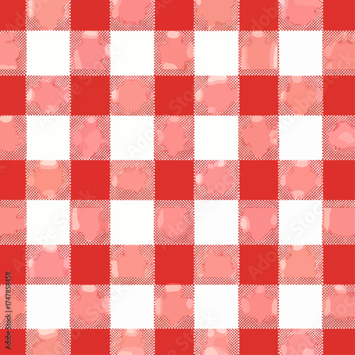 red and white checkered tablecloth