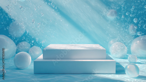 Underwater Blue Platform