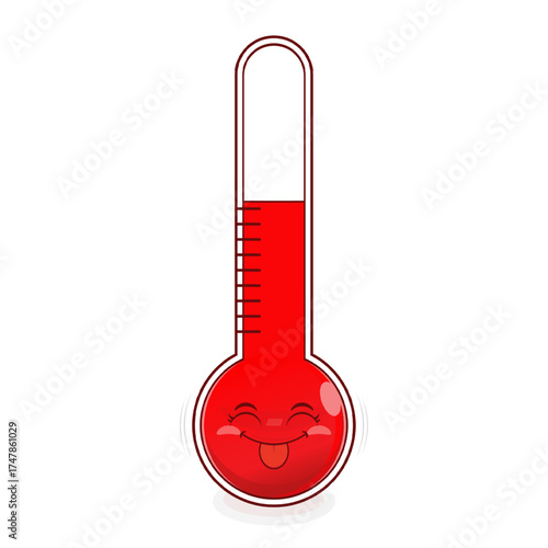 thermometer playful face cartoon cute