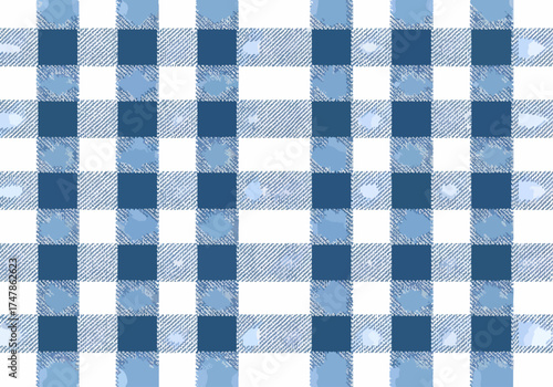 blue and white checkered fabric