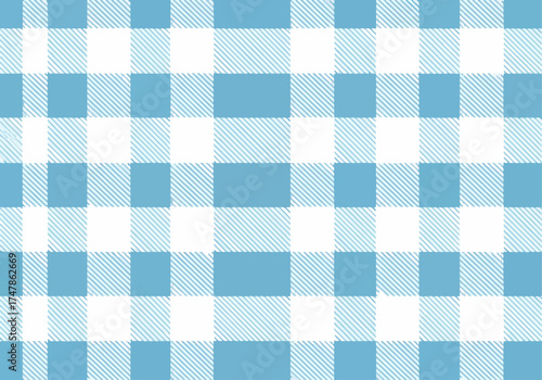 Seamless blue plaid textile pattern for vintage picnic tablecloth design backdrop