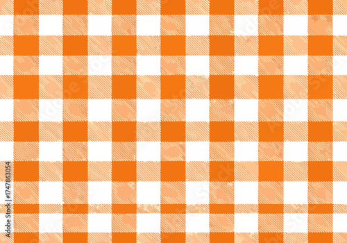 Seamless black and white checkered tablecloth texture featuring a vintage gingham pattern on geometric fabric for a retro picnic backdrop or textile wallpaper design