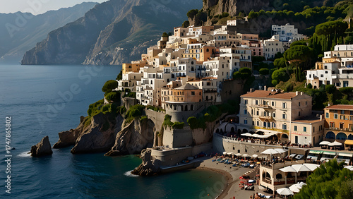 Fototapeta Naklejka Na Ścianę i Meble -  Amlfi Coast is one of Italy's most famous beach towns.