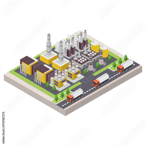 Oil and gas land drilling rig isometric