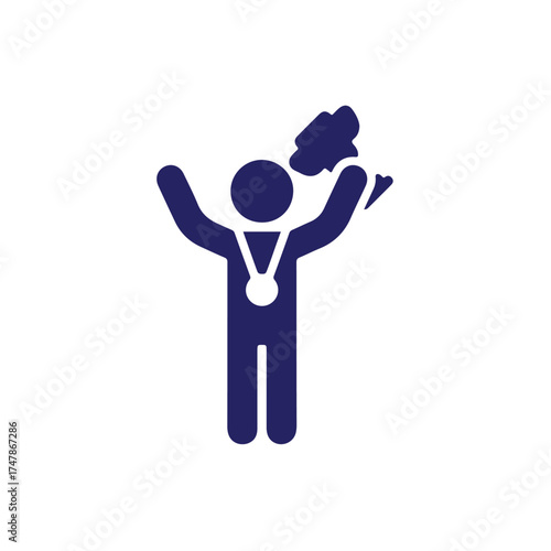 Golden Trophy Icon – Winner Cup Symbol for Success, Achievement, and Sports Award