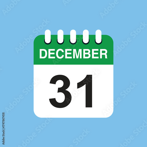 31 december calendar icon vector web page illustration background design..eps
