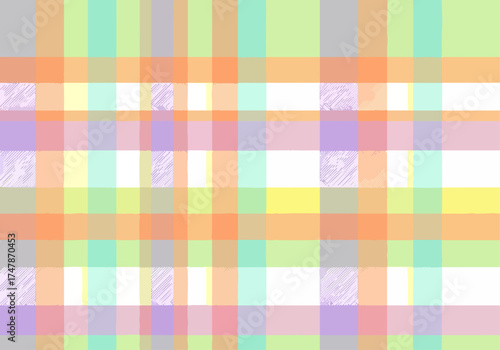 Colorful gingham seamless pattern.Pastel checkered tartan plaid repeat pattern.Geometric vector background wallpaper