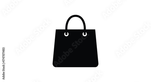 Black leather handbag icon silhouette isolated on represents shopping and fashion essentials silhouette