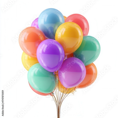 colorful balloons isolated on white