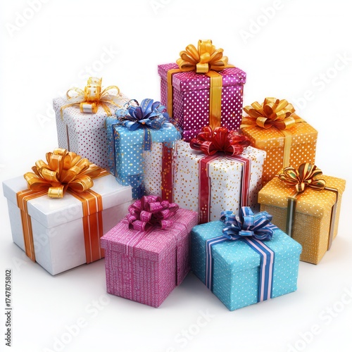 gift boxes on white background