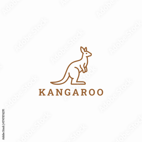 Kangaroo logo vector icon illustration