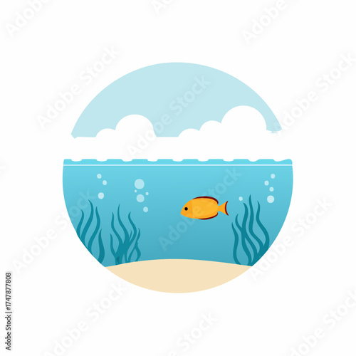 vector illustration of a tropical island