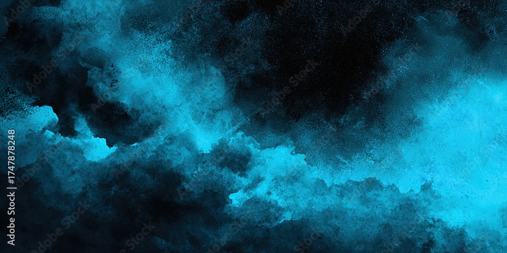 Fototapeta premium Turquoise smoke cloud texture with dramatic lighting