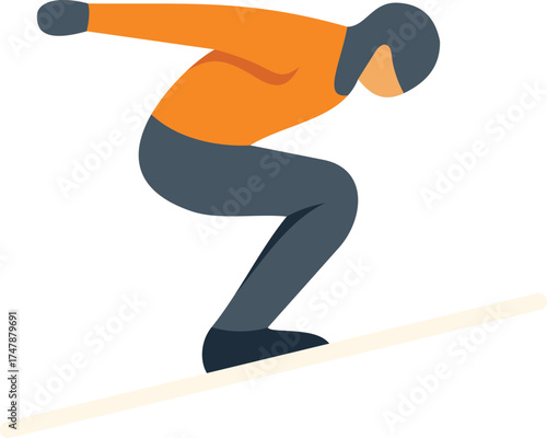 Professional skier jumping on snowy slope, performing acrobatic stunt during winter sports competition