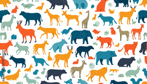 seamless background with animals