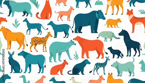 seamless background with animals