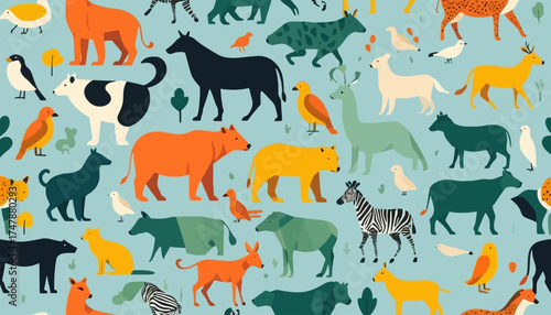 seamless background with animals