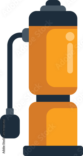 Illustration featuring an electric water pump, a device designed for extracting and transporting clean drinking water
