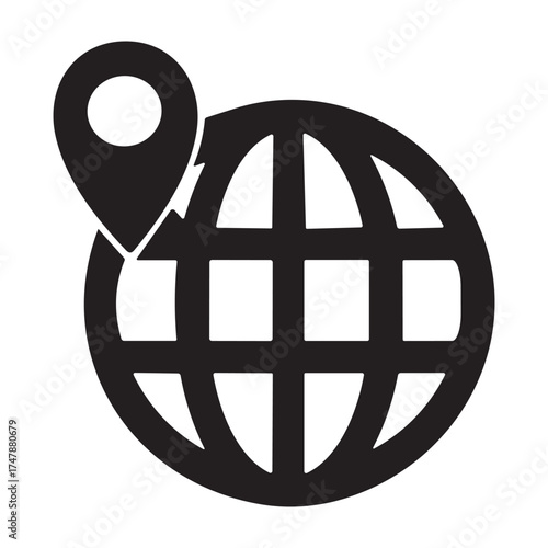 Globe Location  icon or logo isolated sign symbol vector illustration - high quality black style vector icons