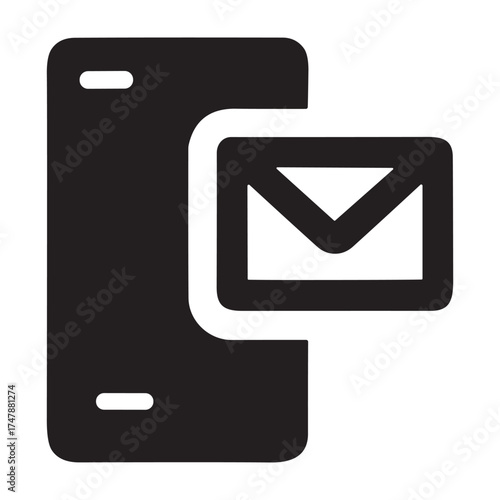 Mobile Email  icon or logo isolated sign symbol vector illustration - high quality black style vector icons