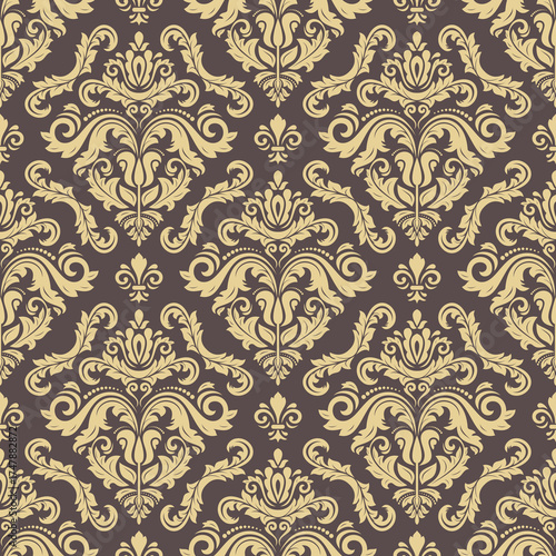 Orient classic pattern. Seamless abstract background withbrown and golden vintage elements. Orient pattern. Ornament for wallpapers and packaging