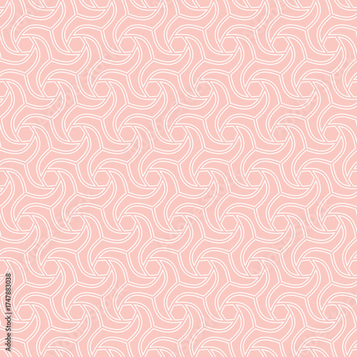 Seamless ornament. Modern wavy background. Geometric pink and white modern pattern