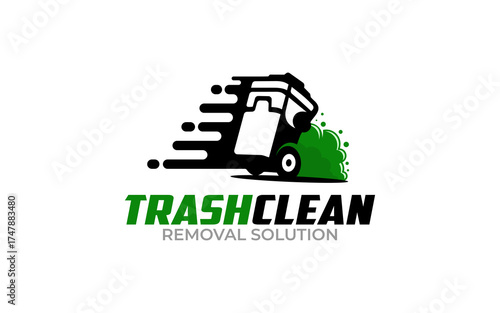 Illustration vector graphic of junk removal solution logo design template
