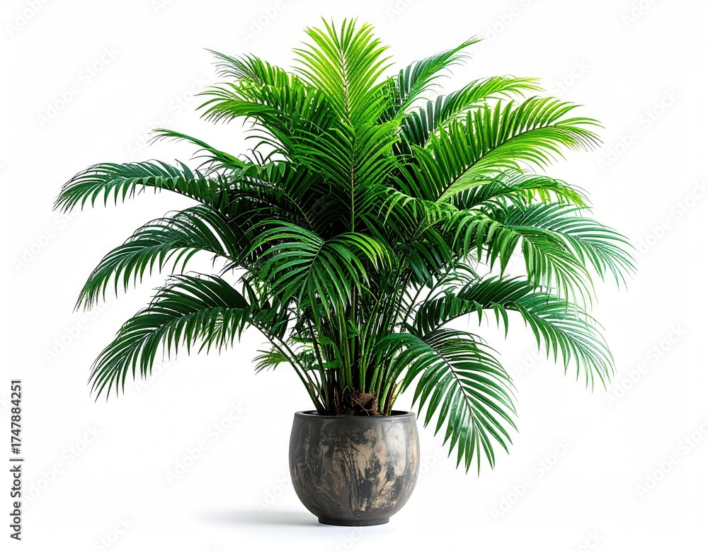 Obraz premium Lush palm in marbled pot