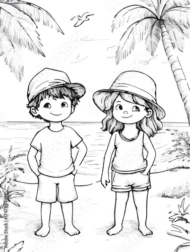 Aus der Serie: Malbuchseiten, Ferien, Urlaub