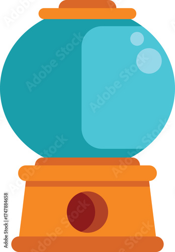 Round gumball vending machine dispensing colorful gumballs for sale