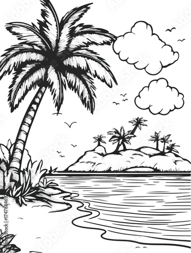 Aus der Serie: Malbuchseiten, Ferien, Urlaub