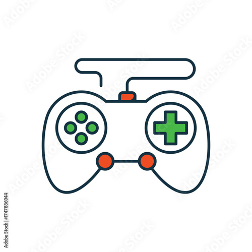 Game controller icon with white background vector stock illustration