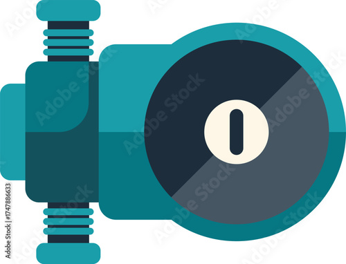Water pump icon representing a system for transporting fluids using pressure generated by mechanical action