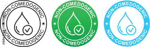 Non-Comedogenic Product Badge | Pore Friendly Skincare Label Design Vector
