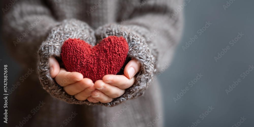Fototapeta premium Hands holding heart for kindness and compassion awareness,copy space,web banner,love concept.