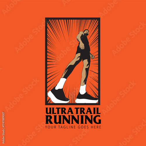 ultra trail run illustration background vector image