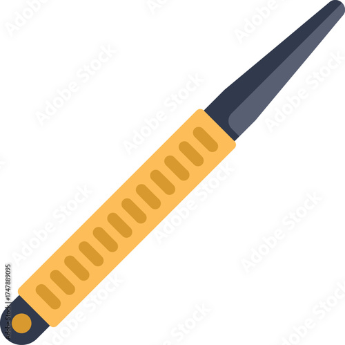 Metal cuticle pusher being used to push back cuticles during a manicure