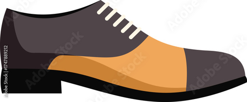 Stylish men's footwear standing on a white background is an elegant classic piece for a businessman's wardrobe