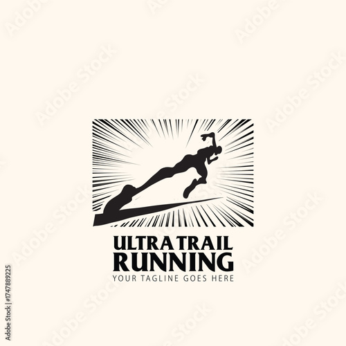 ultra trail run illustration background vector image